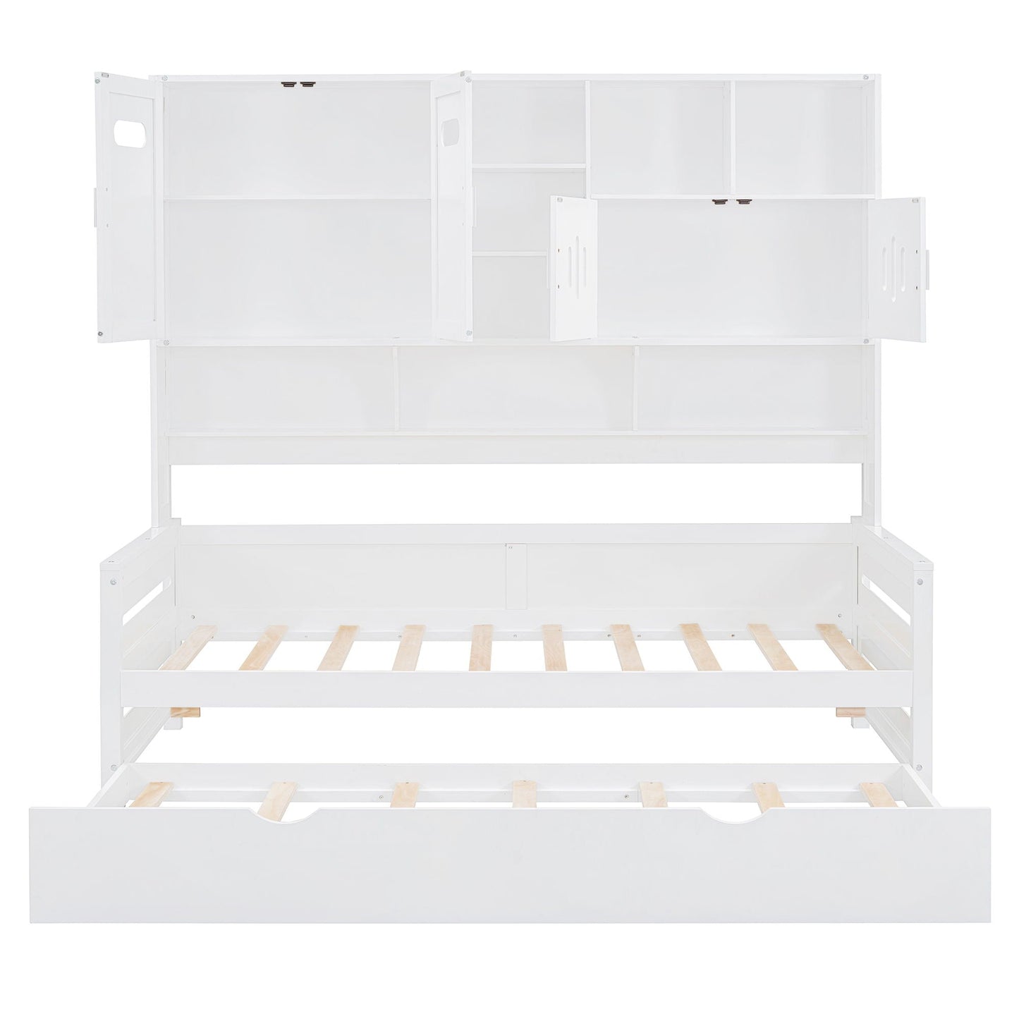 Daybed With All-In-One Cabinet And Shelf