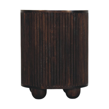 Solid Wood Curved Fluted 3-Drawer Drum Chest