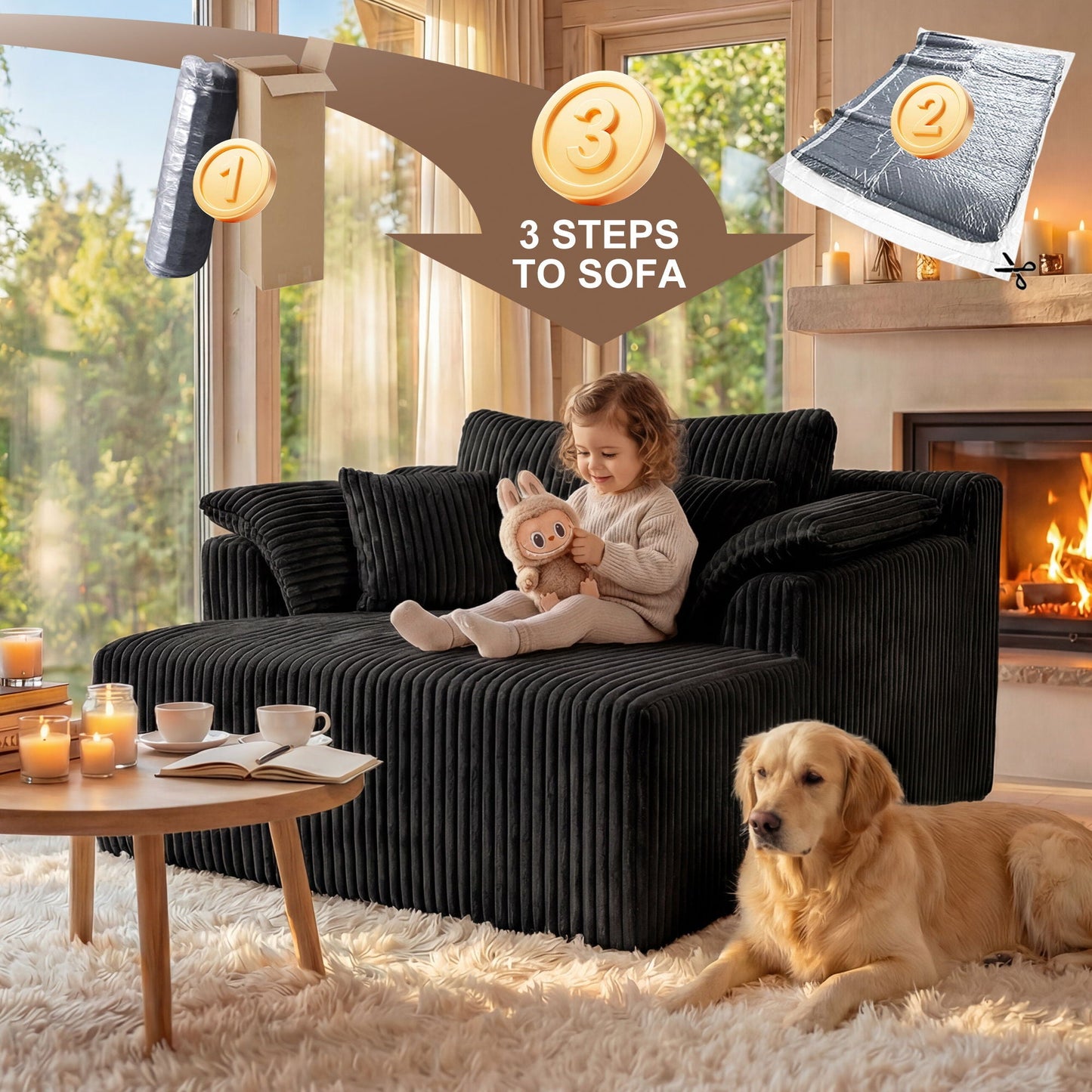 Chaise Lounge Chair, Deep Seat Sleeper Couch For Living Room