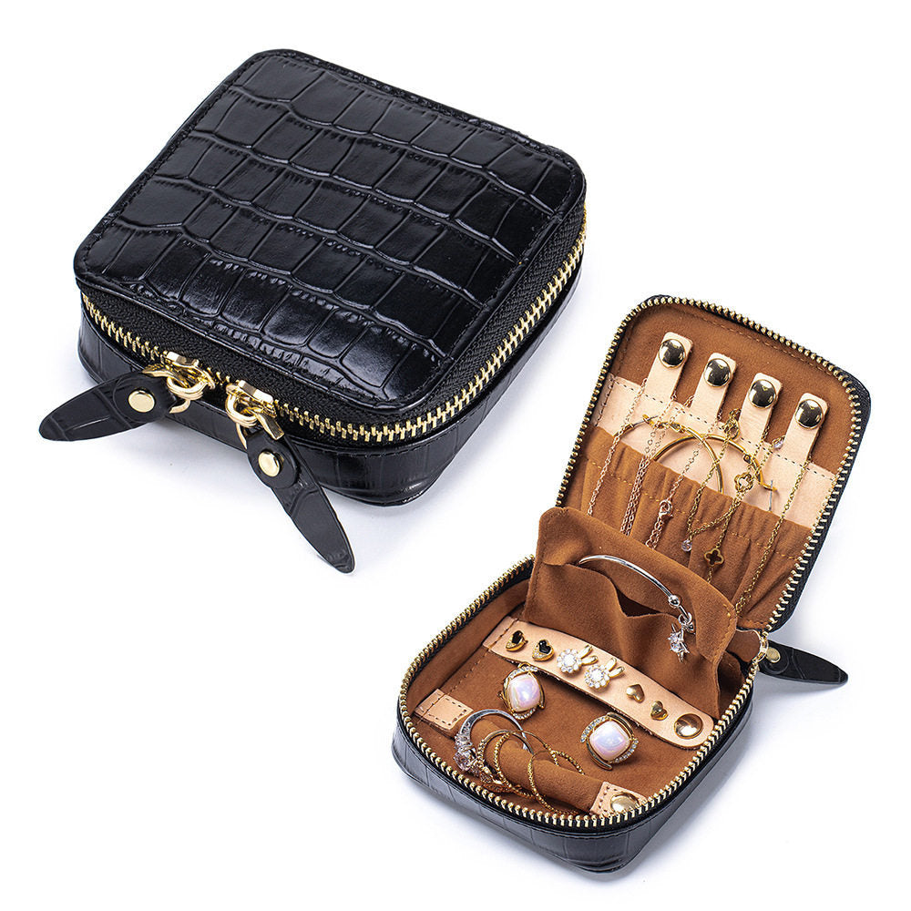 Pattern High Appearance Jewelry Box Genuine Leather Portable