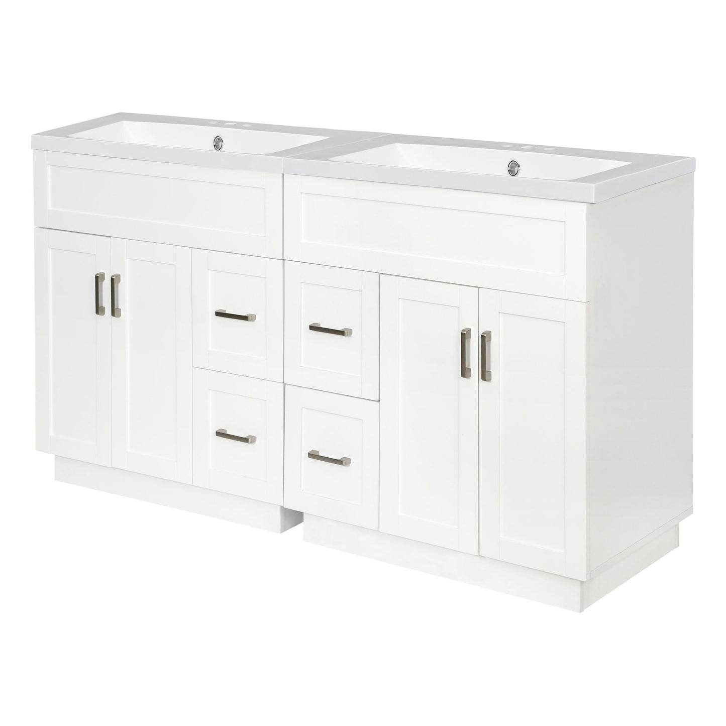 Bathroom Vanity With 2 Doors, 2 Drawers, Adjustable Shelf, Hidden Slides & Soft Close Hinges