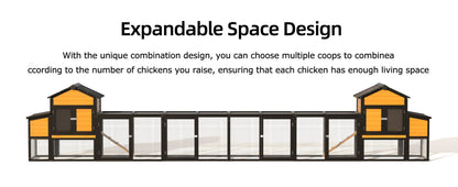 119.5" Outdoor Wooden Chicken Coop with Run
