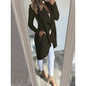 Slim long trench coat with solid lapel