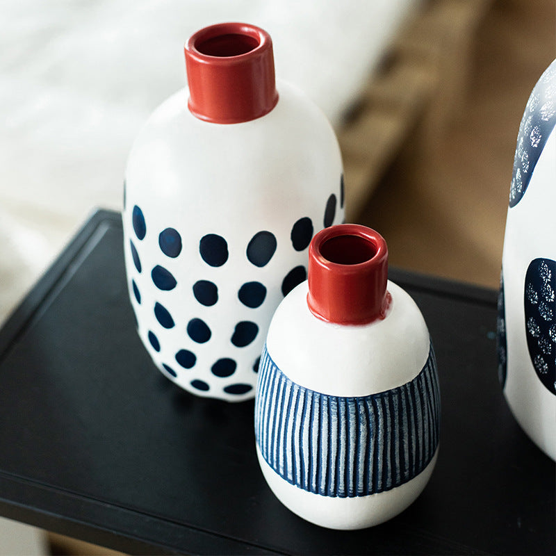 Creative Flower Arrangement Ceramic Vase Living Room Decoration Ornaments