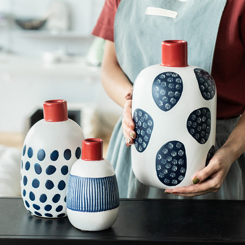 Creative Flower Arrangement Ceramic Vase Living Room Decoration Ornaments