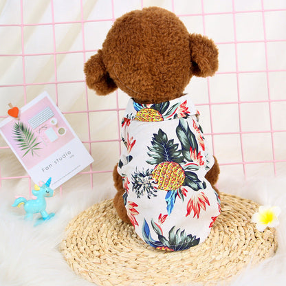 Hawaiian Teddy Small Dog Dog Shirt Cloth Cat Clothes