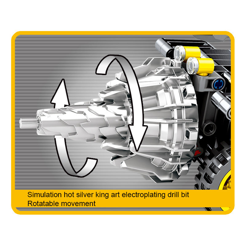 Senbao Technology Series Road Roller Drill Bit Machine Engineering Vehicle Intelligence Assembled Children's Building Block Toys