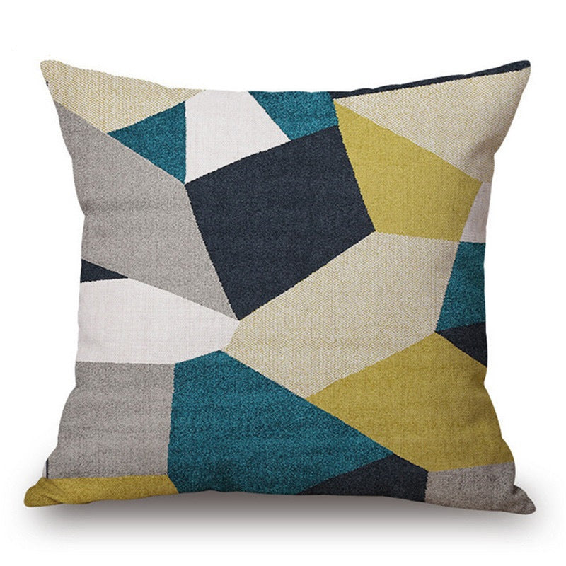 Modern Abstract  Art Geometric Pillowcase Color Irregular Diamond Pattern Pillowcase Sofa Linen Pillowcase