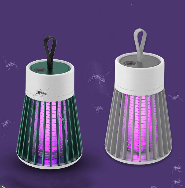 Electric Shock II Bug Zapper | UV LED Mosquito Killer Lamp, USB & Rechargeable Portable Insect Trap – Green & Gray