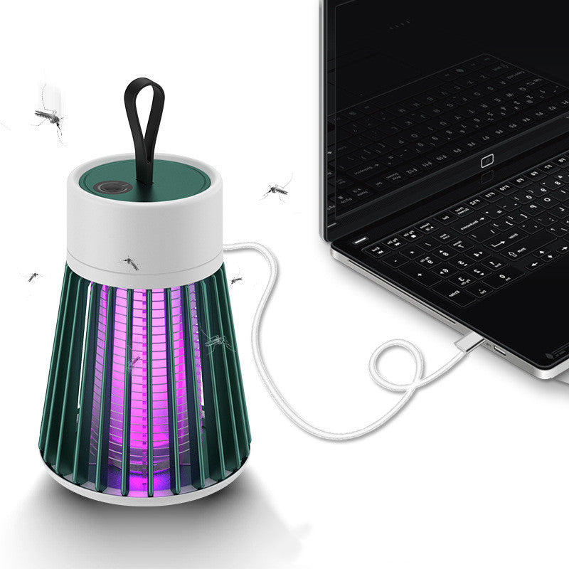 Electric Shock II Bug Zapper | UV LED Mosquito Killer Lamp, USB & Rechargeable Portable Insect Trap – Green & Gray