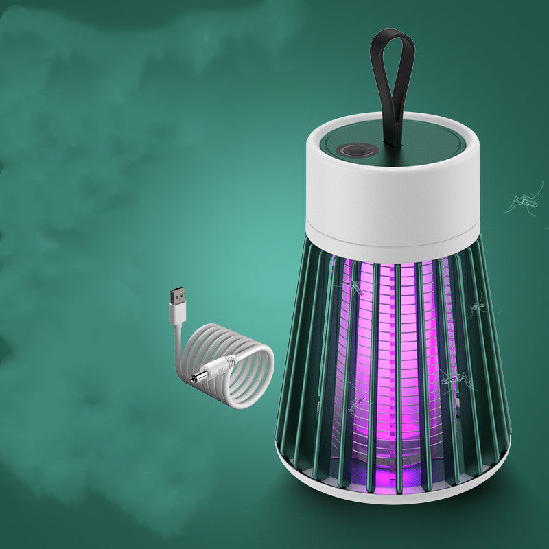 Electric Shock II Bug Zapper | UV LED Mosquito Killer Lamp, USB & Rechargeable Portable Insect Trap – Green & Gray