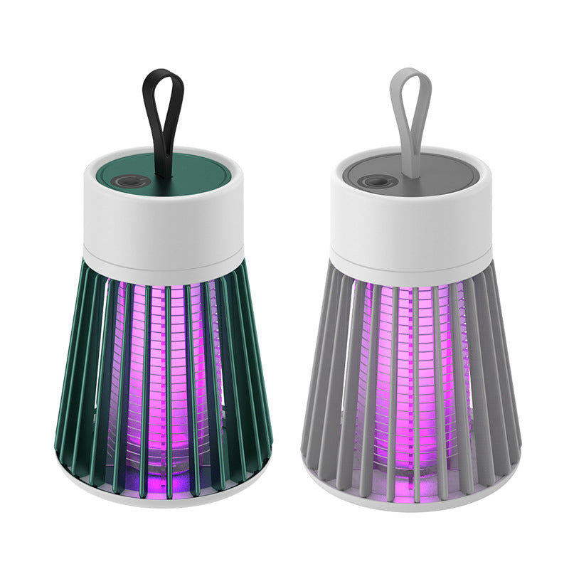 Electric Shock II Bug Zapper | UV LED Mosquito Killer Lamp, USB & Rechargeable Portable Insect Trap – Green & Gray