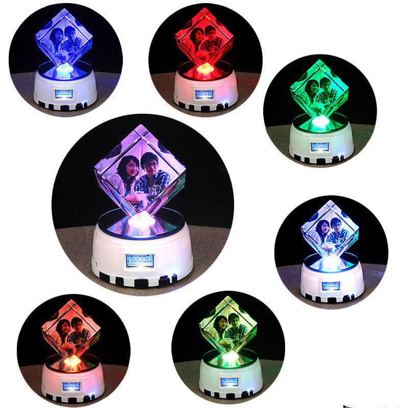 Customized Bluetooth Music Box with Crystal Ball and Photo - Perfect for birthday
