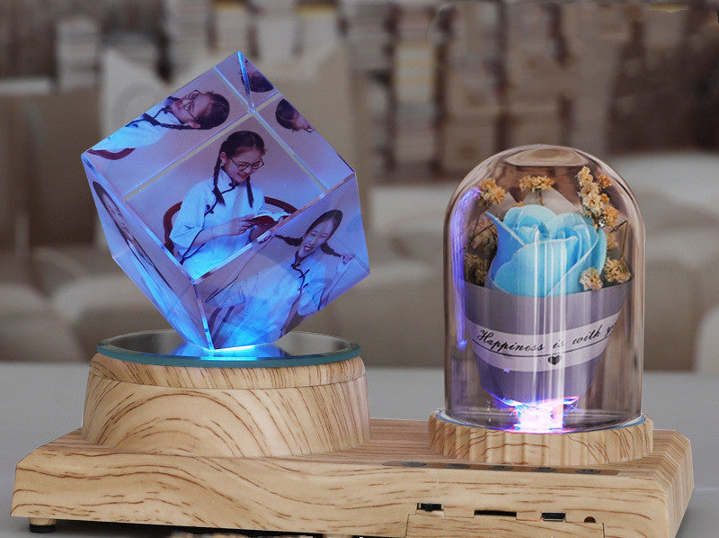 Customized Bluetooth Music Box with Crystal Ball and Photo - Perfect for birthday