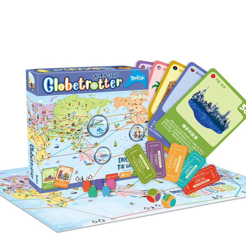 Global Traveler Mountain River Journey Route Planning Geography Knowledge Board Game