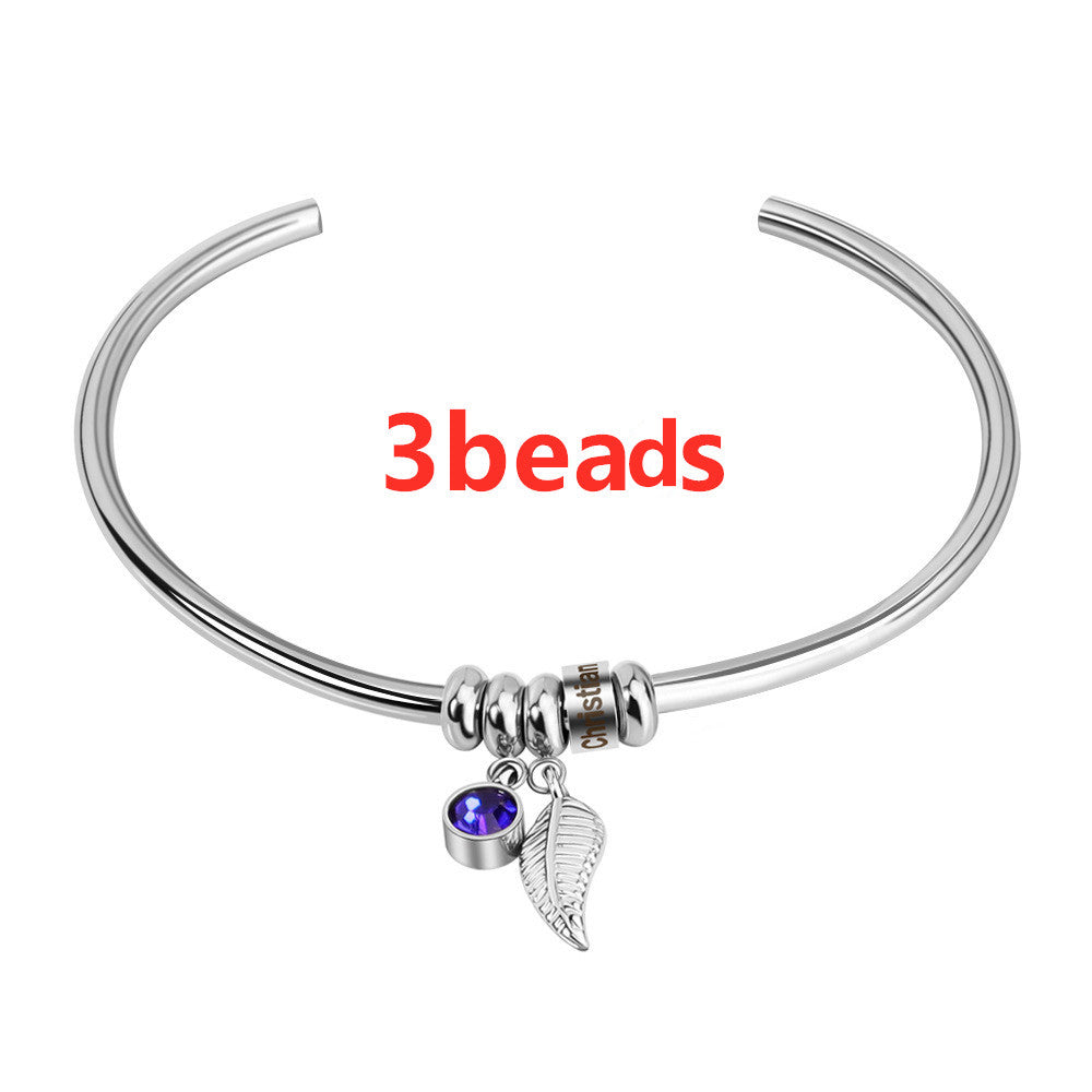 European and American Twelve Birthday Stone Lettering Bead Bracelet
