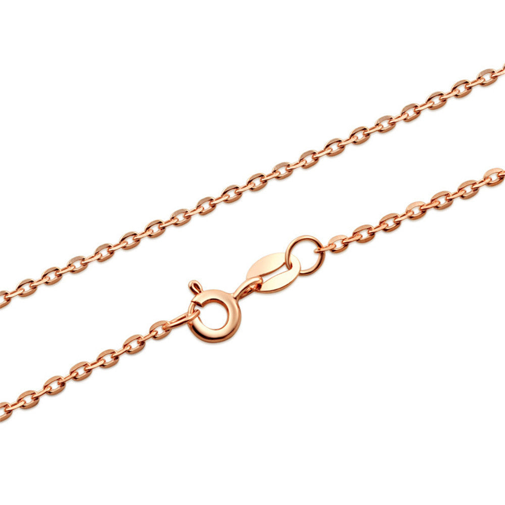 Silver Plated Rose Gold Pigeon Blood Red Necklace