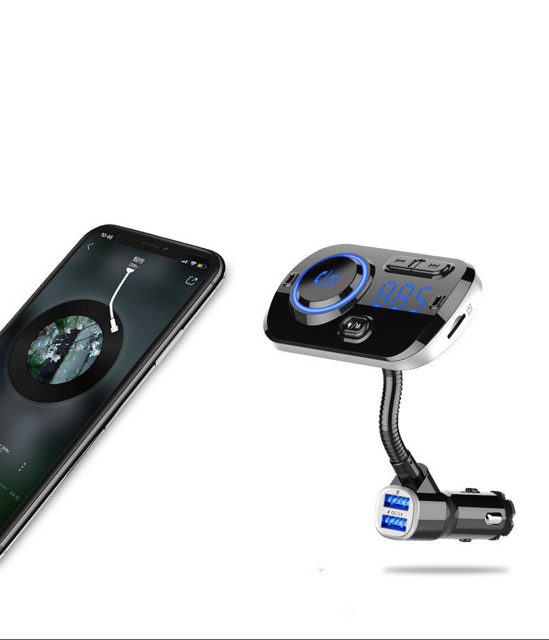 Car Bluetooth MP3 Player with Atmosphere Light and Bluetooth 5.0 for Lossless Music Playback