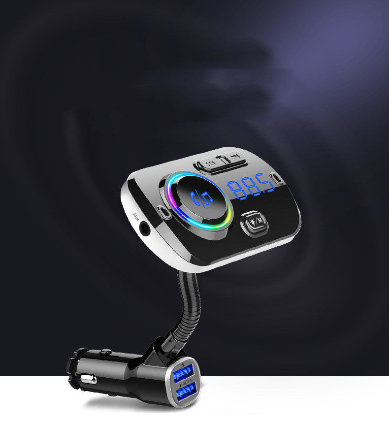 Car Bluetooth MP3 Player with Atmosphere Light and Bluetooth 5.0 for Lossless Music Playback