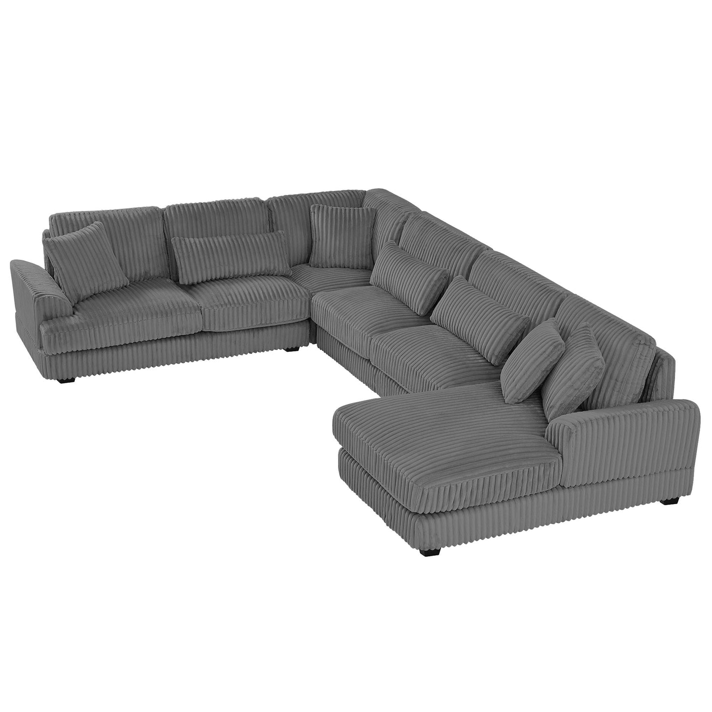 Oversized Sectional Sofa U - Shaped Sofa Couch Modern Sofa Upholstered In Soft With A Chaise Lounge For Living Room