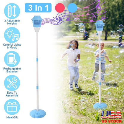Standing Bubble Machine with Lights & Music - 3 Heights