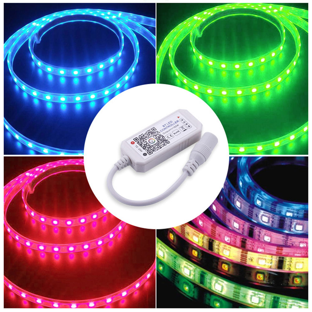 Color Changing Bluetooth Music Controller Light Strip for Ambient Lighting and Sound Sync