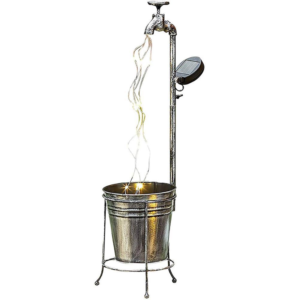 Solar Powered Watering Can Style Fairy LED Strands Light Water Faucet Planter Lamp Outdoor Lawn Garden Art Decoration