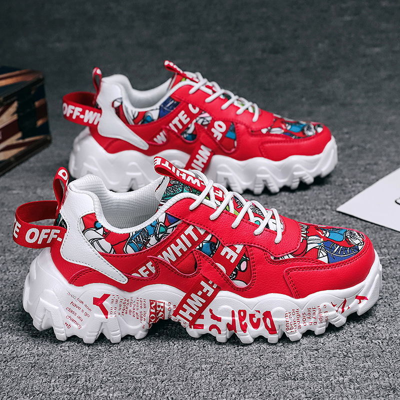 New Red Daddy Shoes Men's Shoes Summer Authentic Breathable with creative Retro Fonts