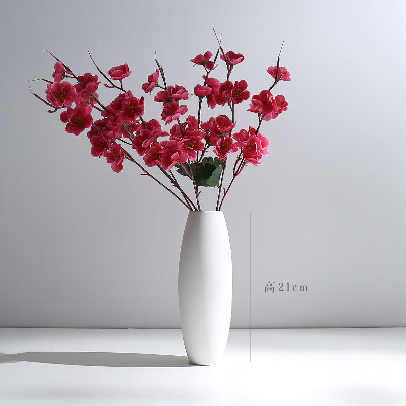 Wind Ceramic Dried Flower Vase Small  Flower Flower Arrangement White Desktop Living Room Home Decoration Ornaments