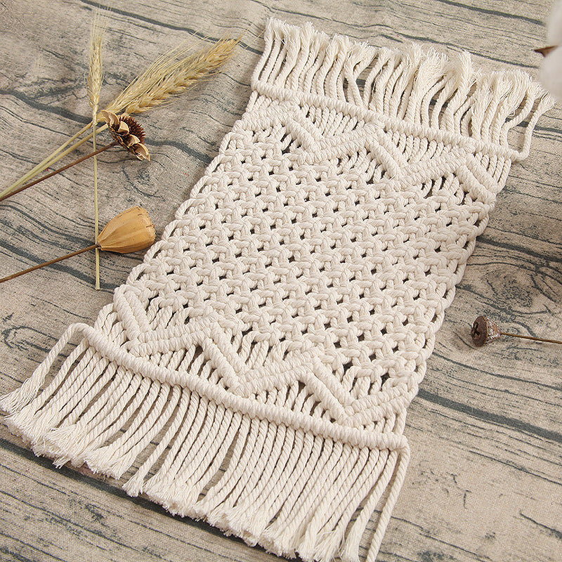 Nordic Woven Table Runner Hand-woven Table Blanket Wedding Banquet Decoration Tablecloth Eco-friendly Cotton Rope