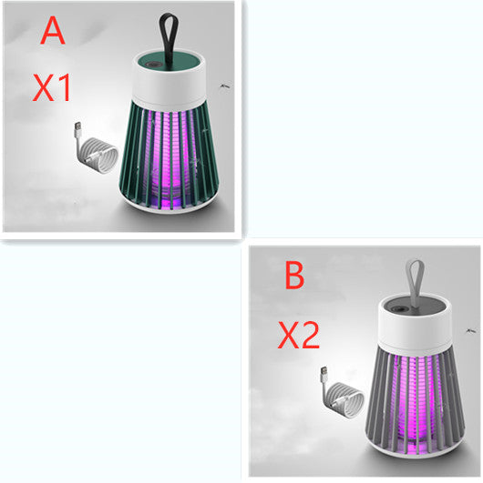 Electric Shock II Bug Zapper | UV LED Mosquito Killer Lamp, USB & Rechargeable Portable Insect Trap – Green & Gray