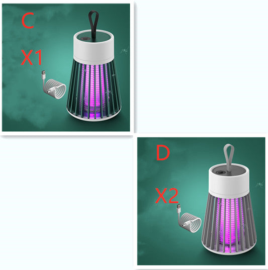Electric Shock II Bug Zapper | UV LED Mosquito Killer Lamp, USB & Rechargeable Portable Insect Trap – Green & Gray