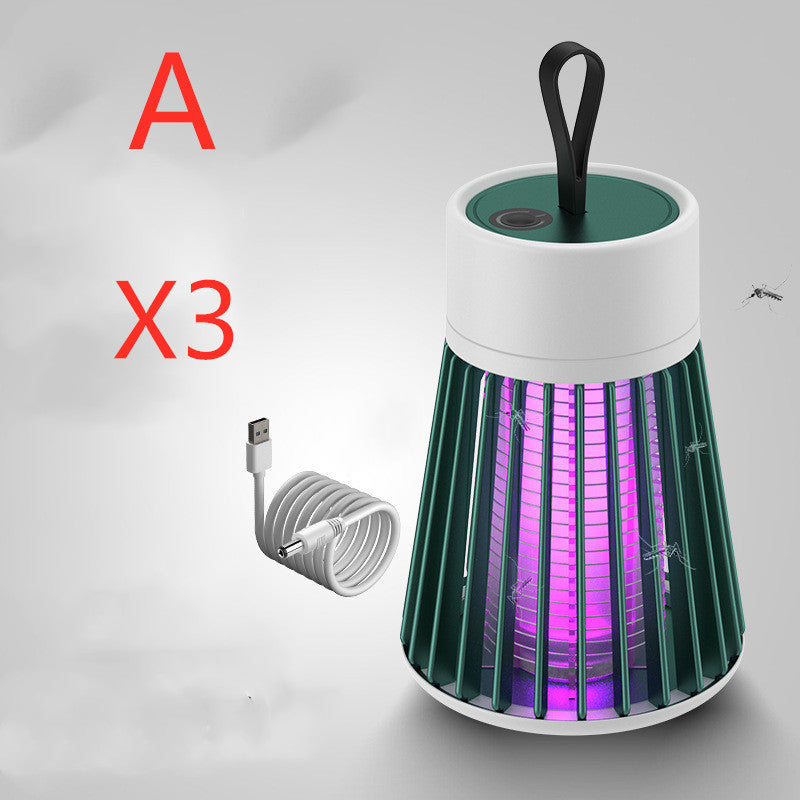 Electric Shock II Bug Zapper | UV LED Mosquito Killer Lamp, USB & Rechargeable Portable Insect Trap – Green & Gray