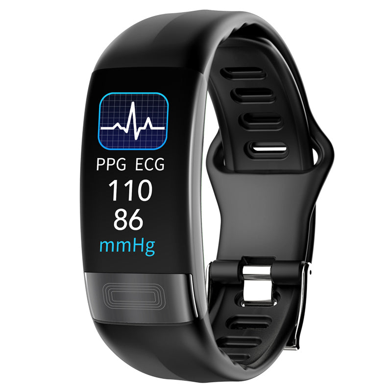 Body Temperature Smart Bracelet with ECG, Heart Rate, Blood Pressure, Blood Oxygen, Sleep Tracking & Waterproof Design