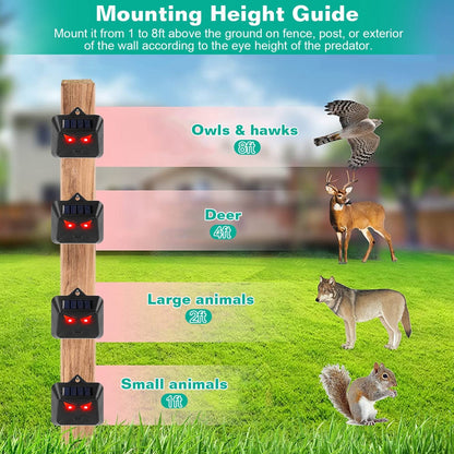 4Pcs Solar Predator Control Light Coyote Deterrent Deer Bird Repeller Lamp Animal Repellent for Garden Farm
