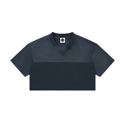 Loki & Ivy Women’s Cropped Paneled V-Neck Jersey