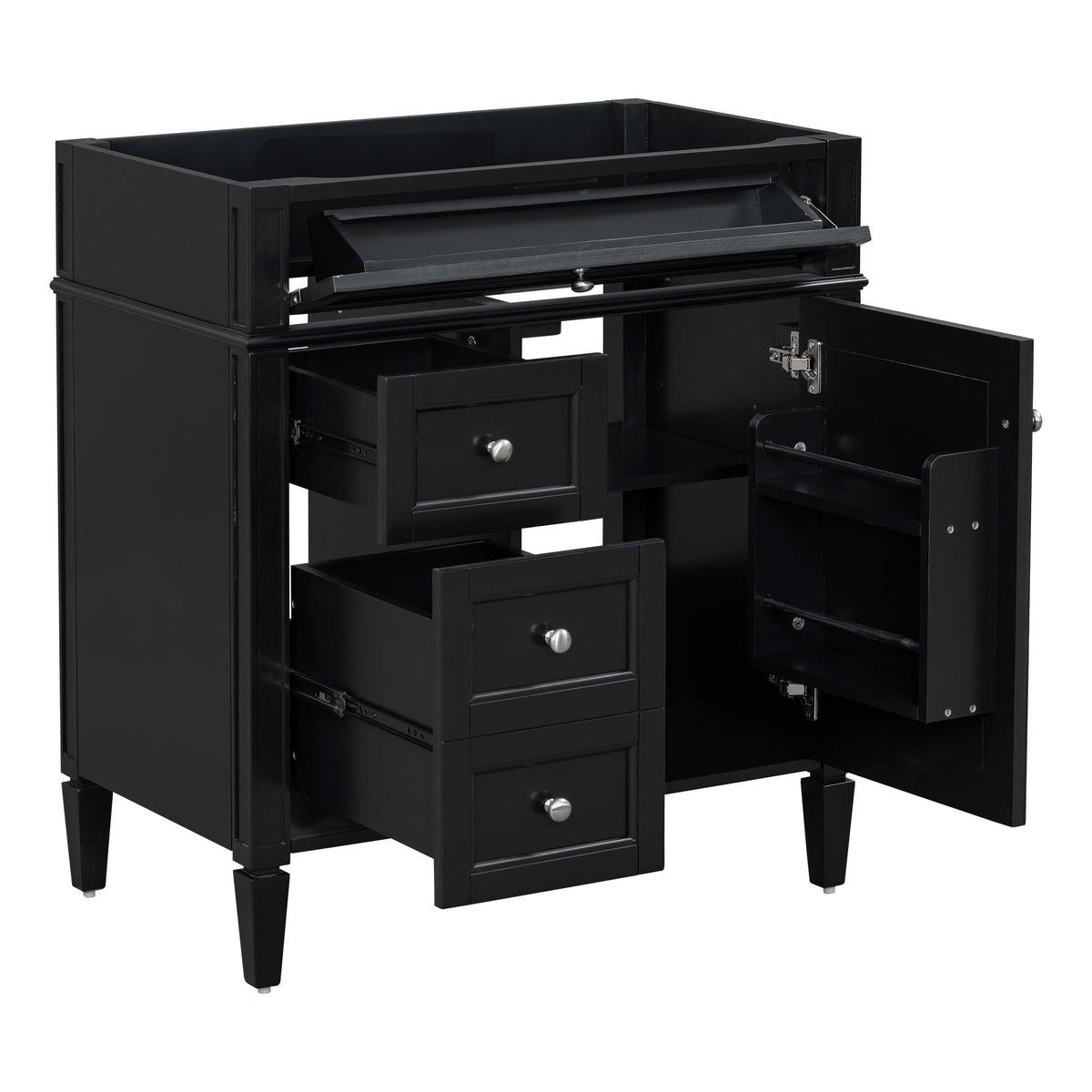 Bathroom Vanity With 2 Drawers And Tip-Out Drawer, Storage Cabinet