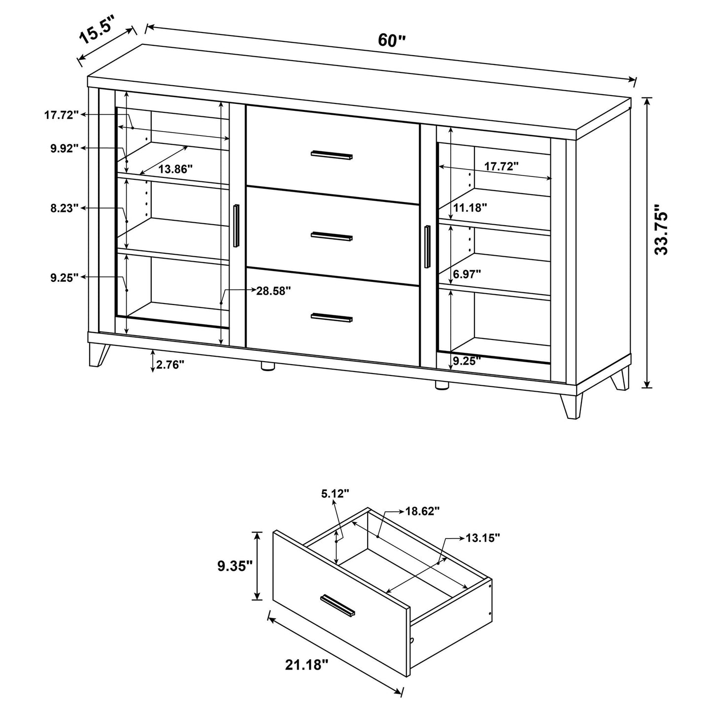 Barnaby - 4 Piece Rectangular Entertainment Center - Cappuccino