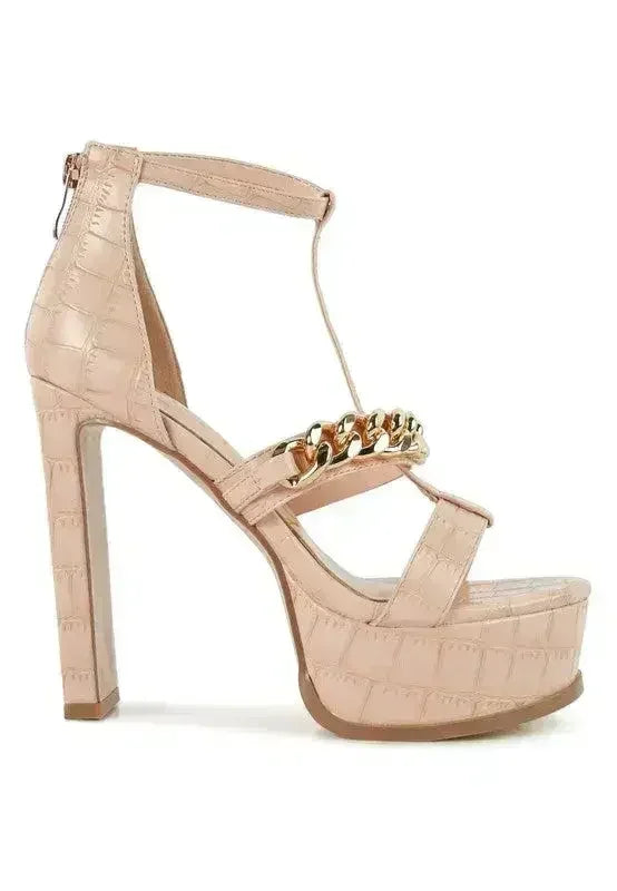 BONITA METAL CHAIN ZIP UP SANDAL