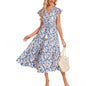 Women's Short Sleeve Fringe Bohemian Vacation Beach Dress