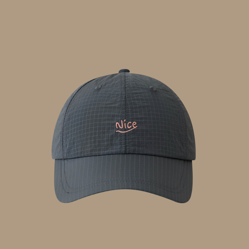 Summer Women's Fine-check Embroidered Nice Letter Style Fashionable And Simple Baseball Cap, Suitable For Daily Commuting And School Wear, Versatile Soft-brimmed Hat