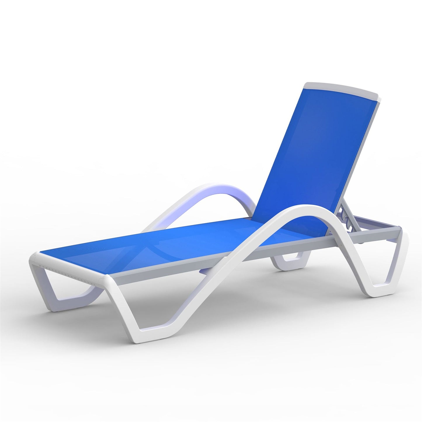 Patio Chaise Lounge Adjustable Aluminum Pool Lounge Chair with Armrest