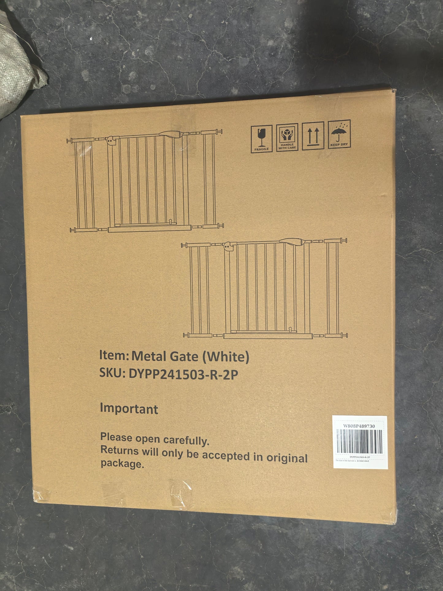 2 Pack 29.5-44.1" Wide Baby Gate for Stairs and Doorways