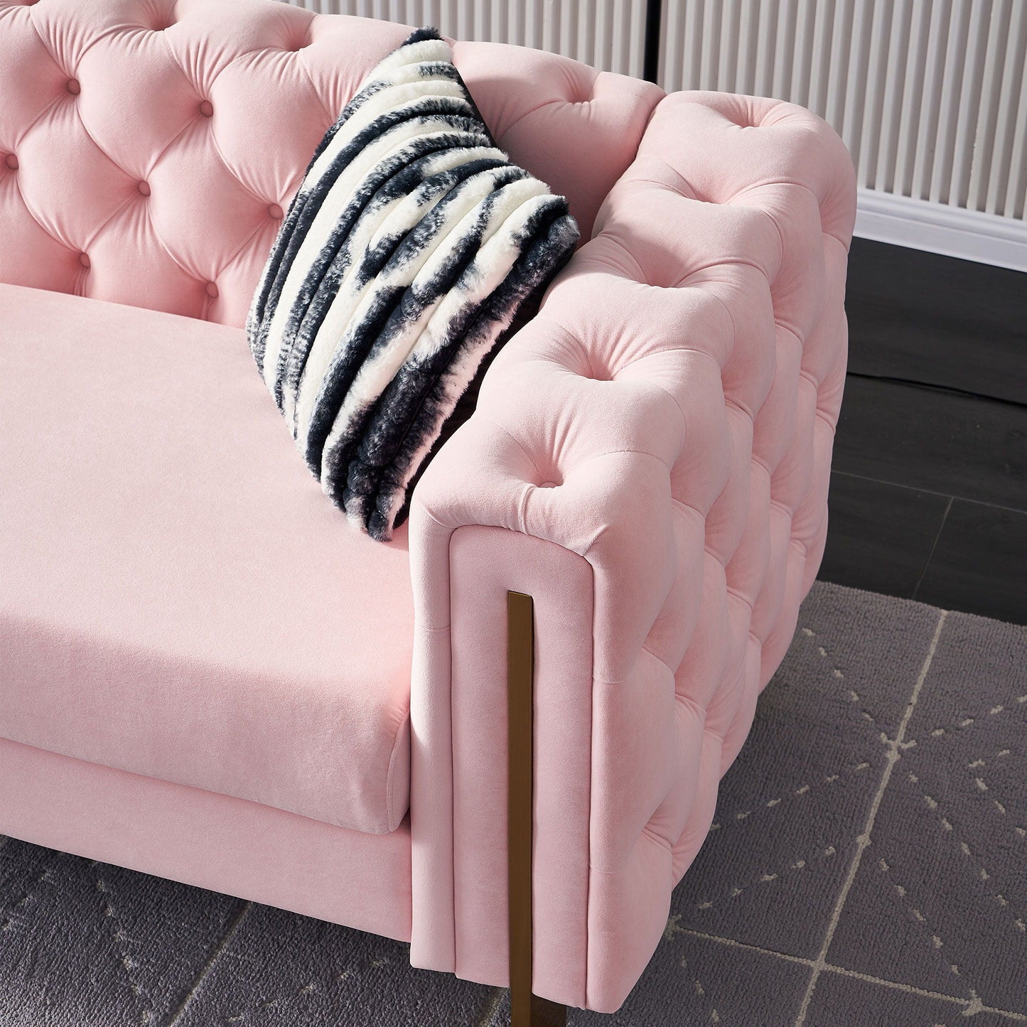 Chesterfield - Modern Tufted Living Room Sofa, 84.25''W Couch