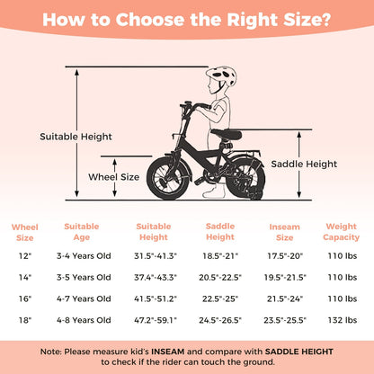 Kids Bike 12-18 Inch with Training Wheels - Pink Stars & Moon