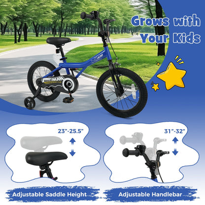 Kids Bike 14-Inch with Removable Training Wheels Navy