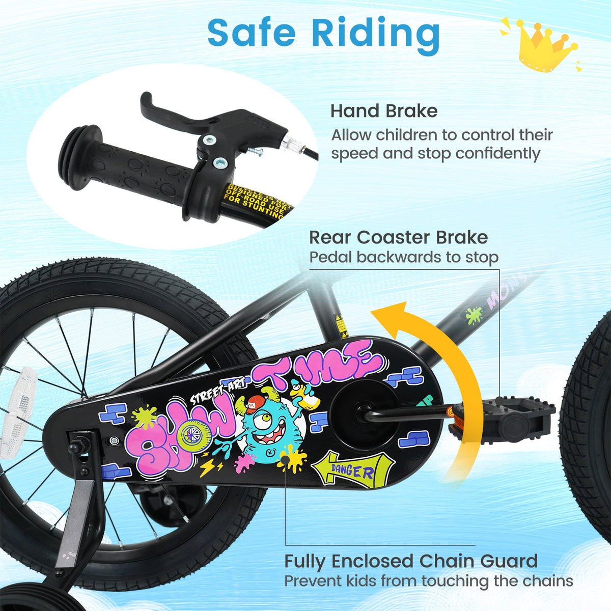 18-Inch Kids Bike with Training Wheels for Ages 4-8