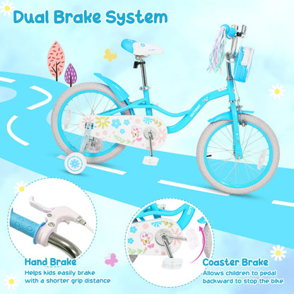 Girls Bike 12-18 Inch with Training Wheels and Front Bag