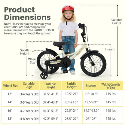 14 Inches Kids Bike Sport Bicycle with Removable Training Wheels