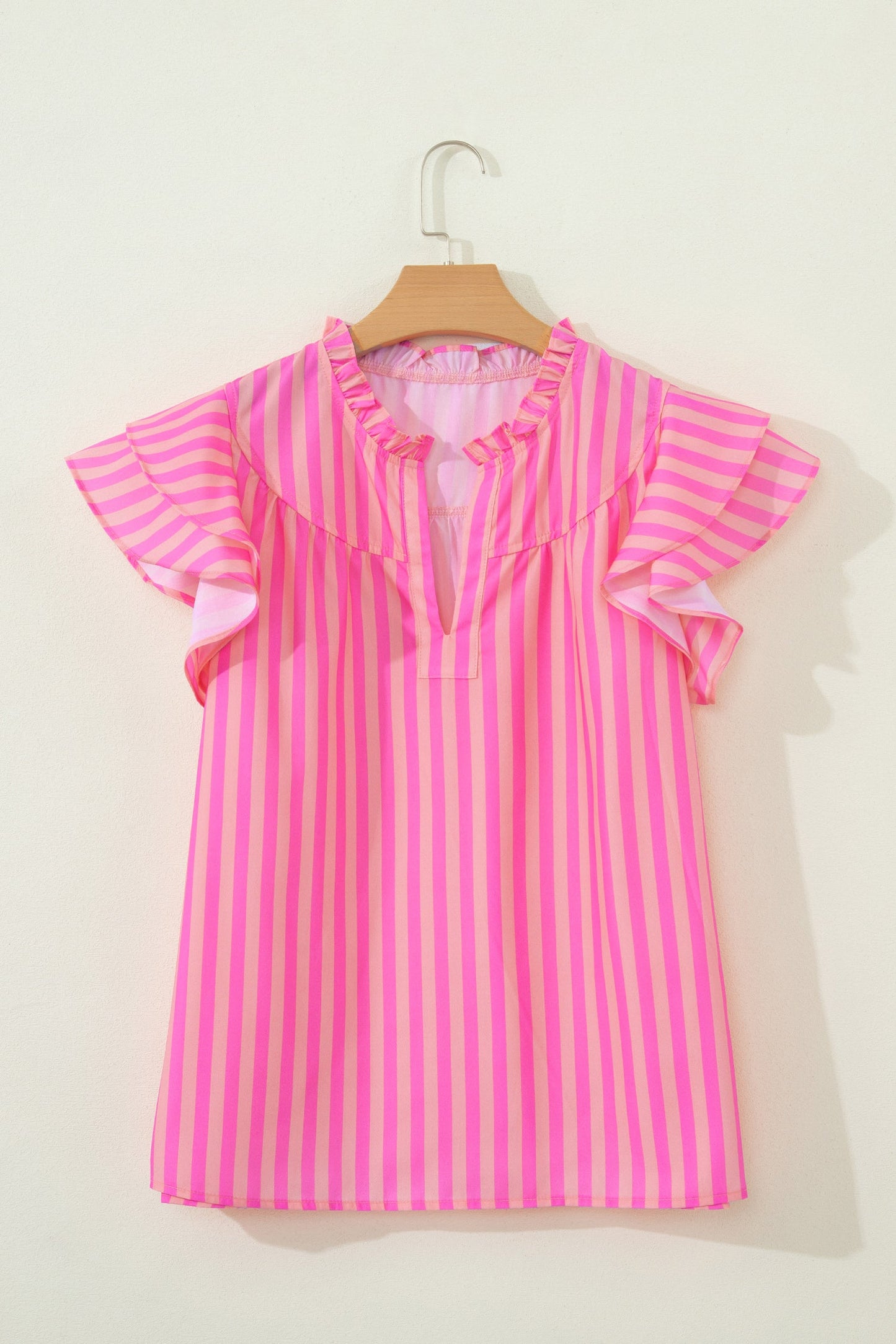 Juniper Stripe Ruffled Summer Blouse